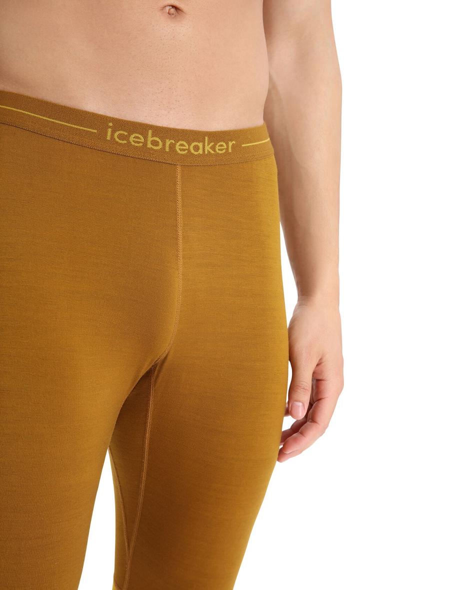 Clove / Silent Gold Men's Icebreaker 200 ZoneKnit™ Merino Leggings | USA 1120FDNM